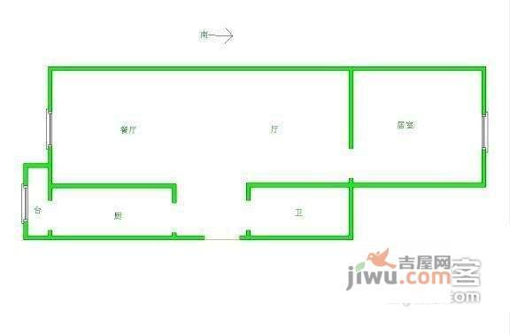 名都公寓1室1厅1卫户型图