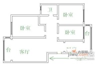 宝翠花都瞰景园3室1厅1卫100㎡户型图