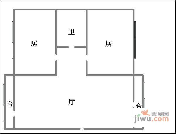 宁月花园2室1厅1卫110㎡户型图