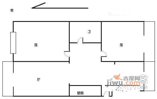 金达园2室1厅1卫户型图