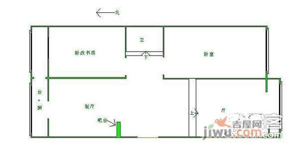 金达园2室2厅1卫125㎡户型图