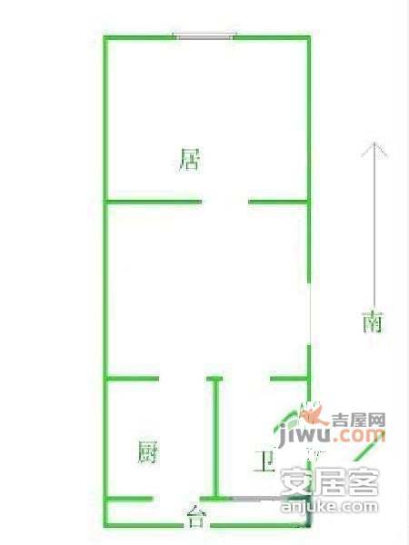 阳光100东园1室1厅1卫63㎡户型图