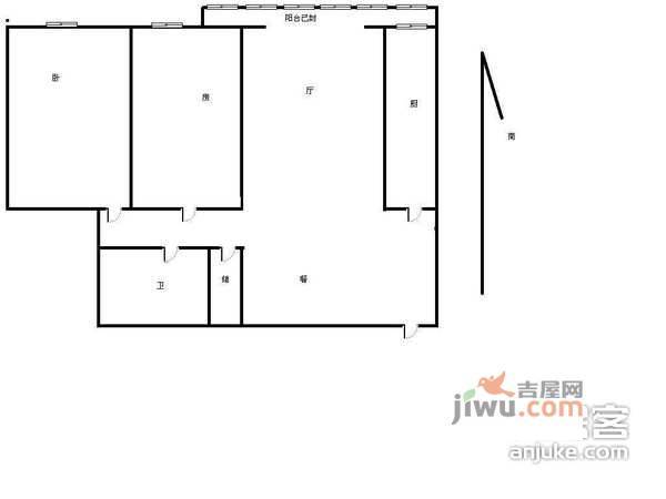 阳光100东园2室1厅1卫101㎡户型图