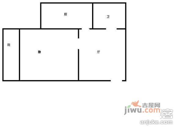 云广新里1室1厅1卫48㎡户型图