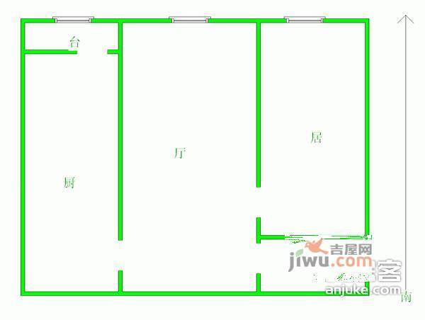 和静家园2室1厅1卫89㎡户型图