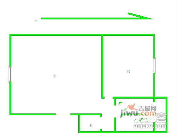 瑞江花园1室1厅1卫78㎡户型图