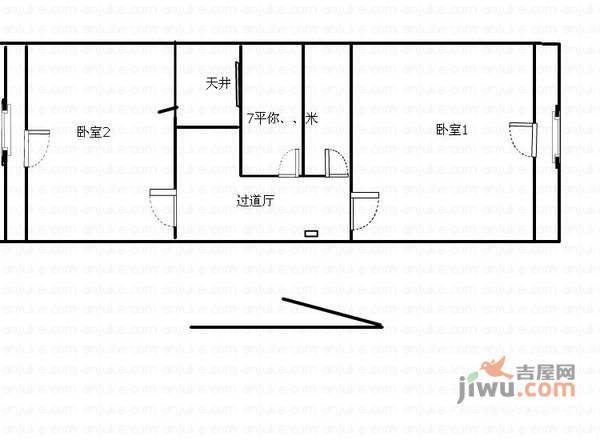 新城小区2室1厅1卫74㎡户型图