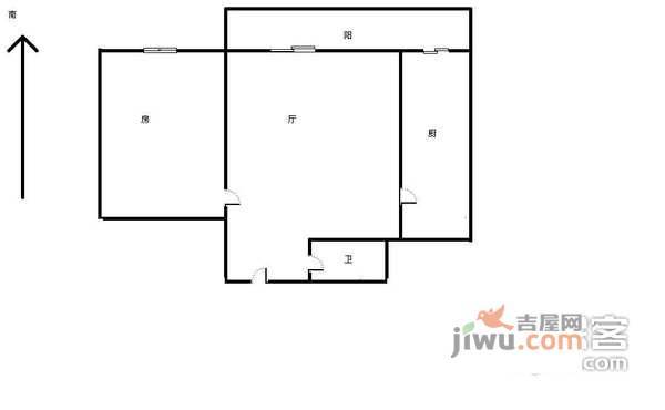 珠海里社区1室1厅1卫40㎡户型图