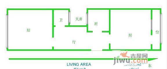 恩德西里2室1厅1卫61㎡户型图