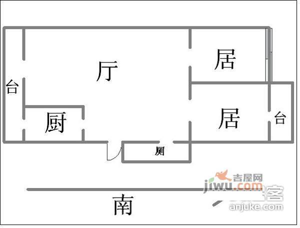 中山门南里2室2厅1卫110㎡户型图