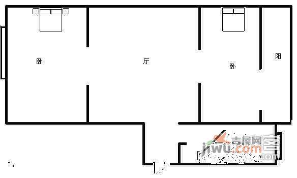 风采里2室1厅1卫80㎡户型图