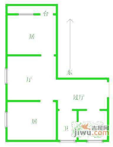 龙海公寓2室1厅1卫109㎡户型图