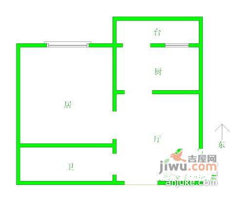 龙海公寓1室1厅1卫65㎡户型图