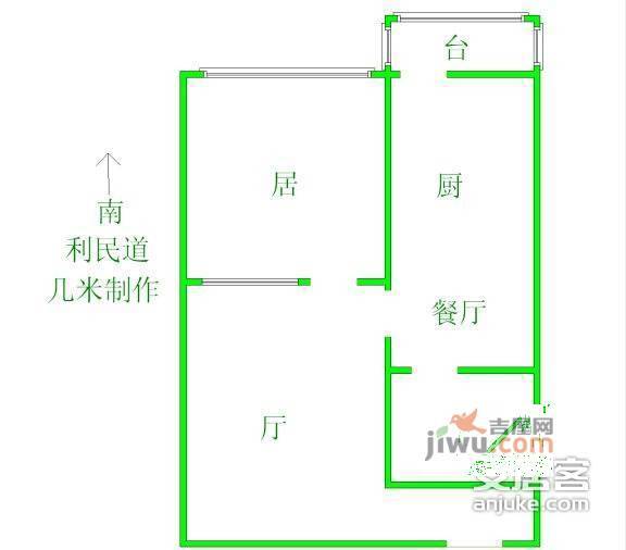 纯真里1室1厅1卫75㎡户型图