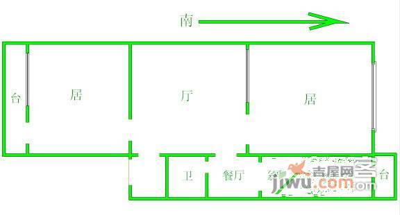 纯真里2室2厅1卫112㎡户型图