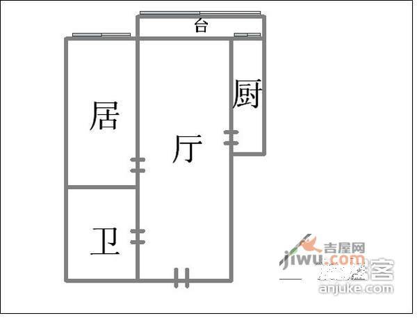 中山门东里2室1厅1卫85㎡户型图