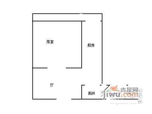 团结北里1室1厅1卫60㎡户型图