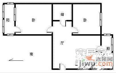 紫金南里公寓2室1厅1卫68㎡户型图