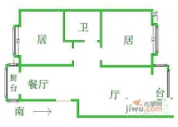 大通绿岛家园2室2厅1卫137㎡户型图