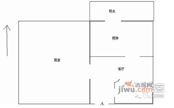 风荷园1室1厅1卫110㎡户型图