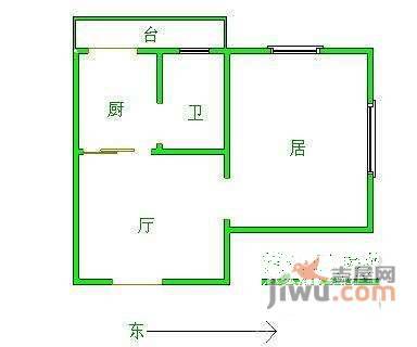 风荷园1室1厅1卫110㎡户型图