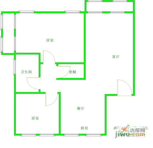 谊城公寓3室2厅2卫户型图