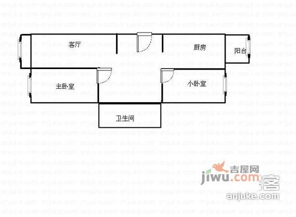 东园花园2室1厅1卫124㎡户型图