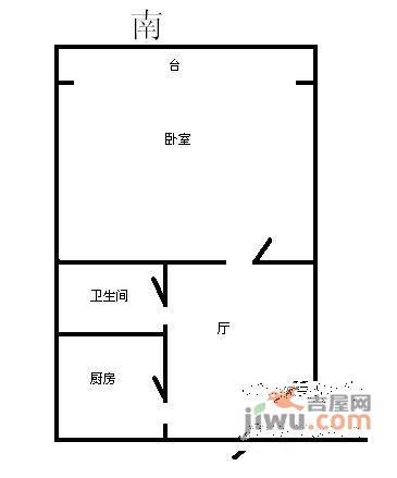 华记里1室1厅1卫35㎡户型图