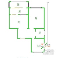 渤海花园2室1厅1卫68㎡户型图