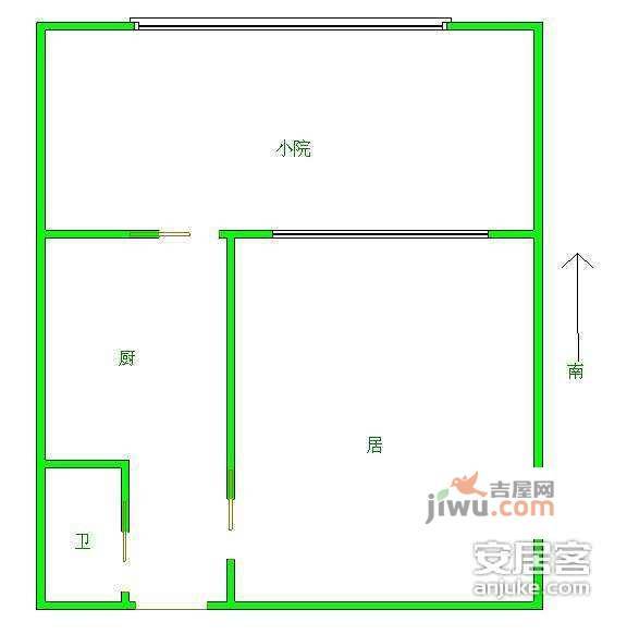 益寿里1室1厅1卫40㎡户型图