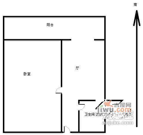 重光东里1室1厅1卫37㎡户型图