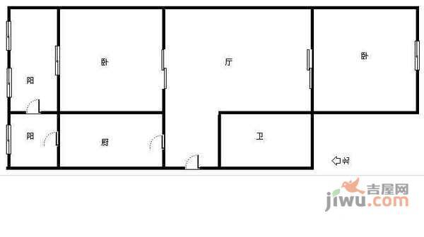 临营东里2室1厅1卫75㎡户型图