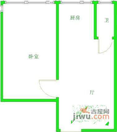 东大楼1室1厅1卫35㎡户型图