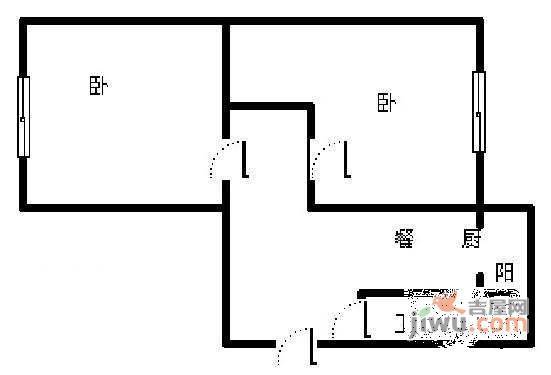 集园里2室1厅1卫65㎡户型图