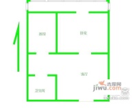 广开里1室1厅1卫43㎡户型图