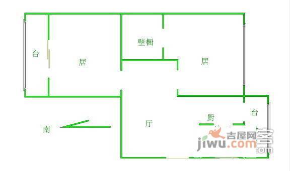 友谊东里2室1厅1卫户型图