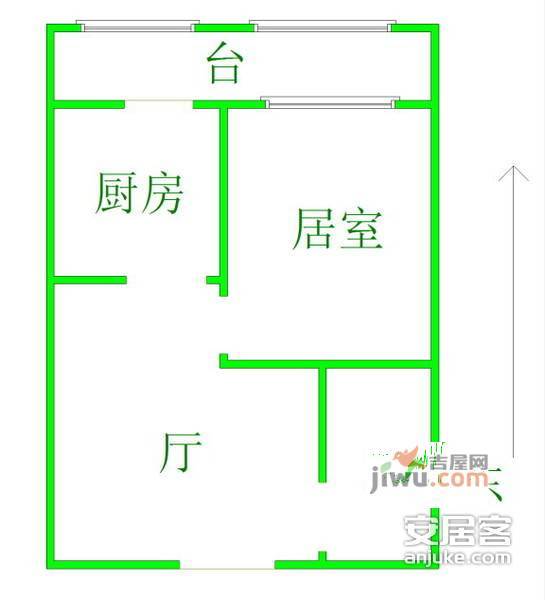 宁波道小区1室1厅1卫户型图