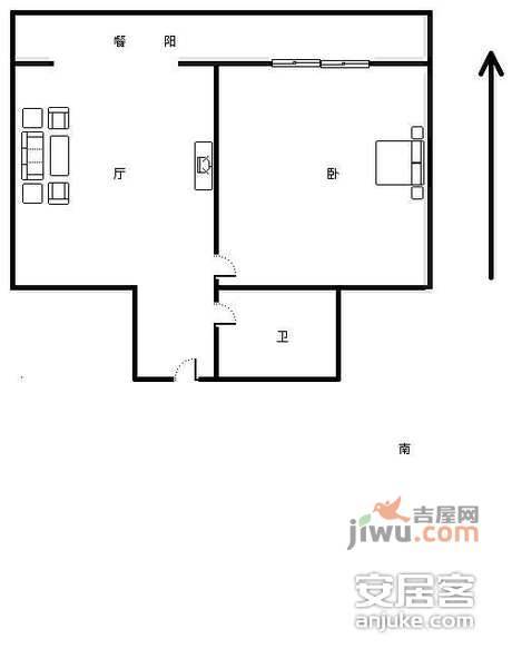 华馨公寓1室1厅1卫175㎡户型图