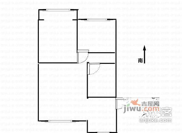 西关北里1室1厅1卫46㎡户型图