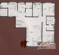 华夏国际公寓3室2厅2卫176㎡户型图
