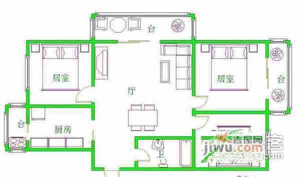 泰兴公寓3室1厅1卫119㎡户型图