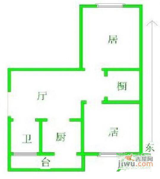 航宇公寓2室2厅1卫110㎡户型图