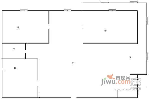 新基业大厦小区3室2厅1卫118㎡户型图