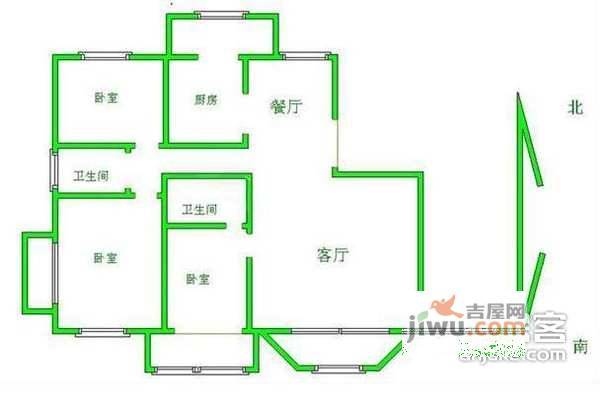 中宇里3室2厅2卫167㎡户型图