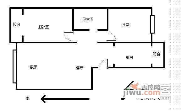 天江格调空间2室2厅1卫123㎡户型图