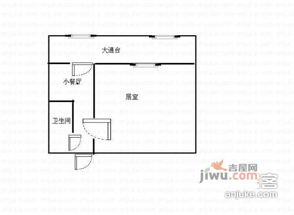 宜昌北里1室1厅1卫45㎡户型图