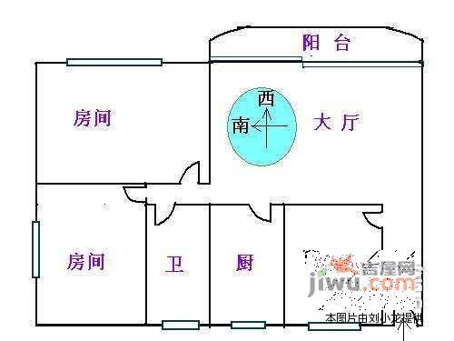 粤华楼2室1厅1卫77㎡户型图