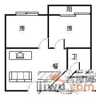 宜富阁2室1厅1卫66㎡户型图