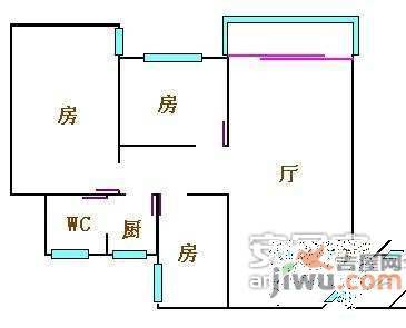 东方小区3室2厅1卫100㎡户型图