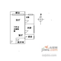 均益路小区2室1厅1卫50㎡户型图